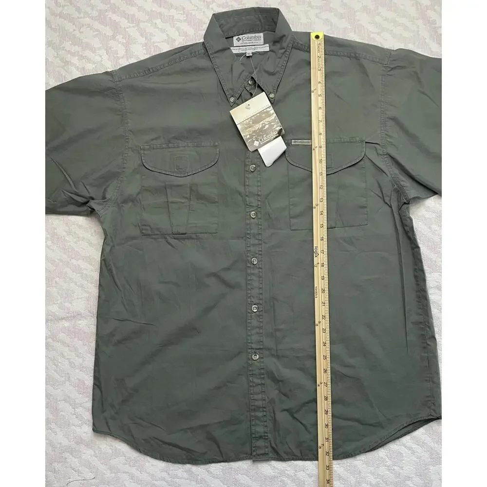 Columbia Men’s Green Button Down Short Sleeve Shirt Size XL - Picture 4 of 9